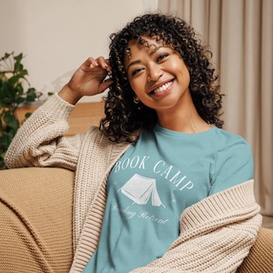 Book Camp Reading Retreat Women&#39;s Relaxed T-Shirt - Book Lover, Gift for Readers, Bookish, Book Lovers