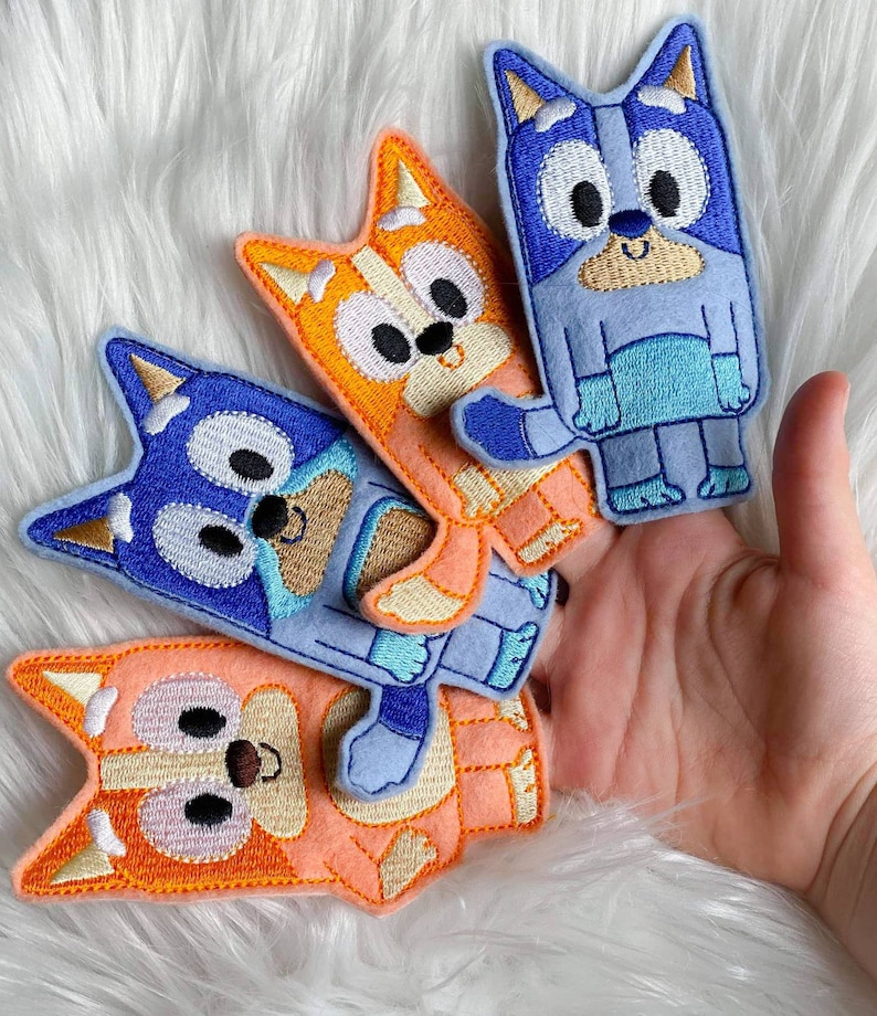 Bluey Family Finger Puppets Bluey Bingo Bandit Chili Etsy