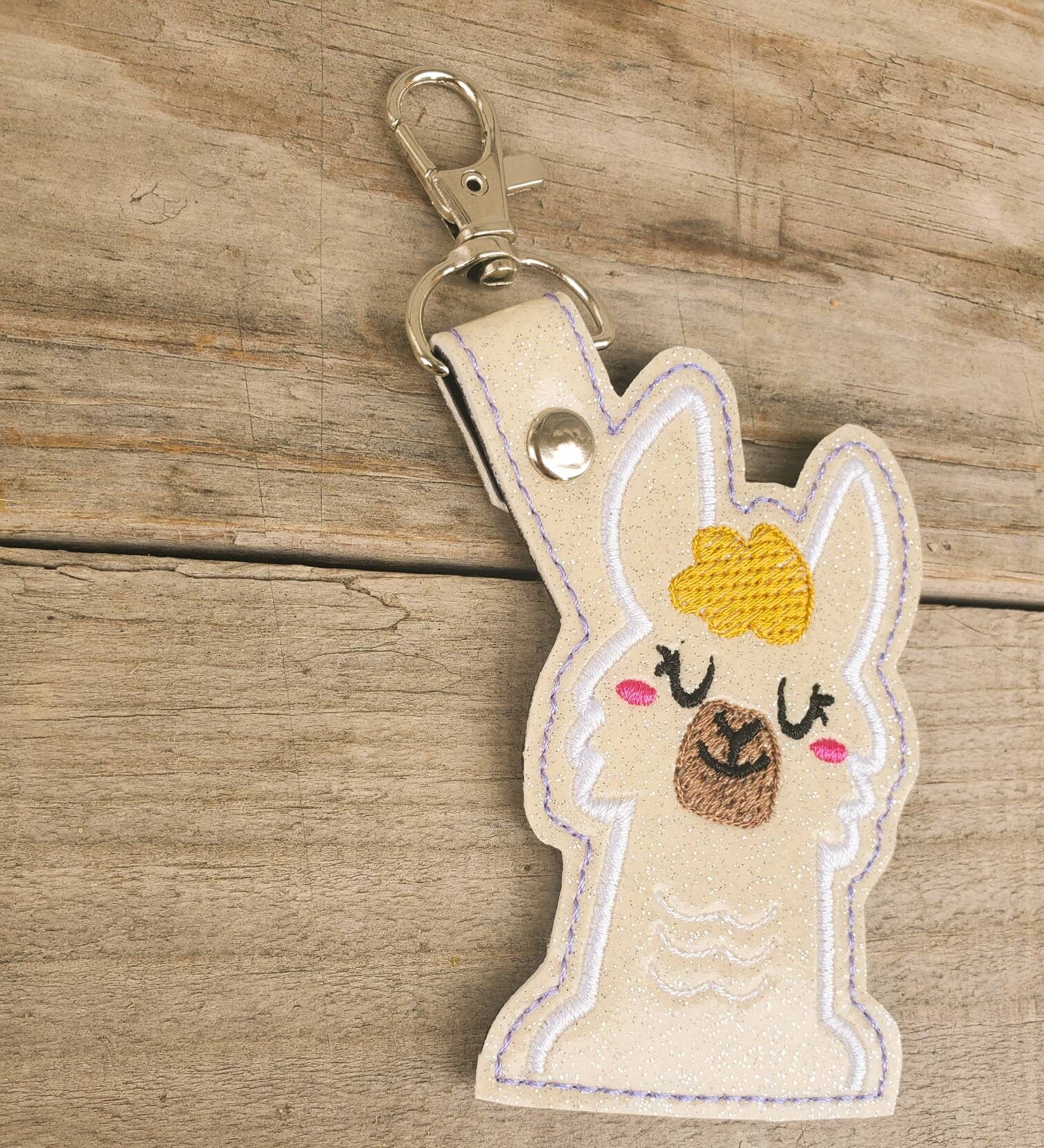 Llama keychain glitter Sparkly Llama bag charm bohemian Etsy