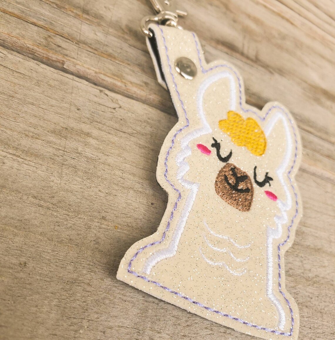 Llama keychain glitter Sparkly Llama bag charm bohemian Etsy