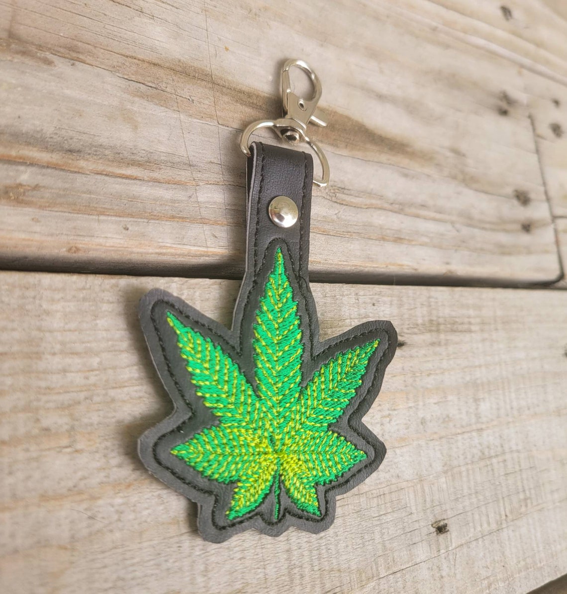 Pot Leaf keychain weed charm Marijuana key fob herb zipper Etsy