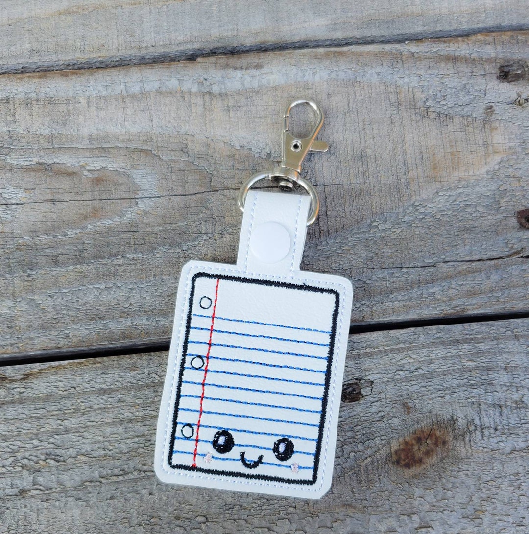 Paper Keychain, Binder Paper Backpack Charm, School Supply Zipper Pull ...
