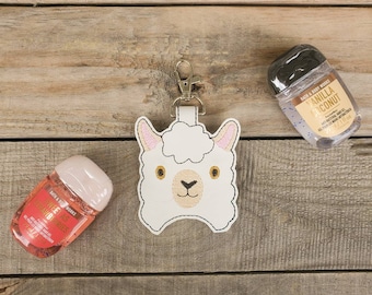 Llama Hand Sanitizer Holder, nerdy llama backpack clip, hand cleaner keychain