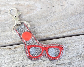 Red Glasses Keychain, Linda Belcher backpack charm, Bob's Burgers zipper pull