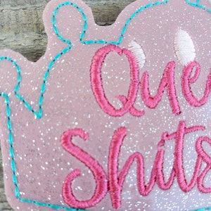 Queen of the Sh&show keychain, sweary glitter backpack charm, cursing sparkly zipper pull image 5