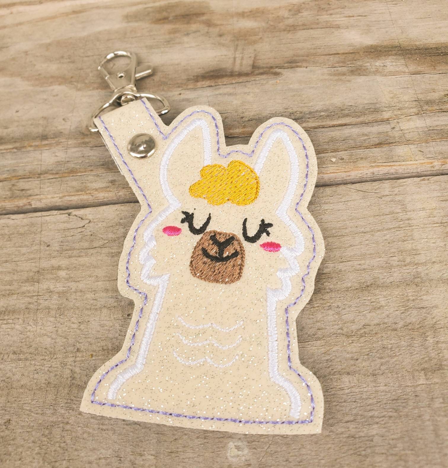 Llama keychain glitter Sparkly Llama bag charm bohemian Etsy
