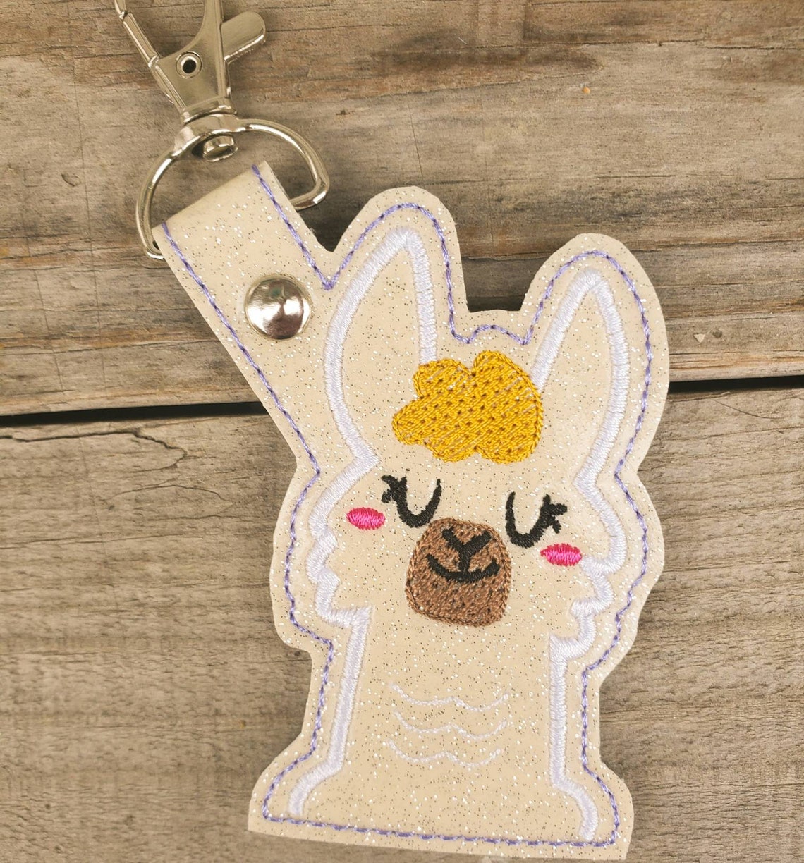 Llama keychain glitter Sparkly Llama bag charm bohemian Etsy