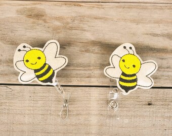 Bumble Bee Badge Reel, Glitter Bee ID Holder, Nurse Reel Badge Holder, Bumblebee