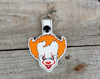 Pennywise Keychain, IT backpack charm, Stephen King zipper pull