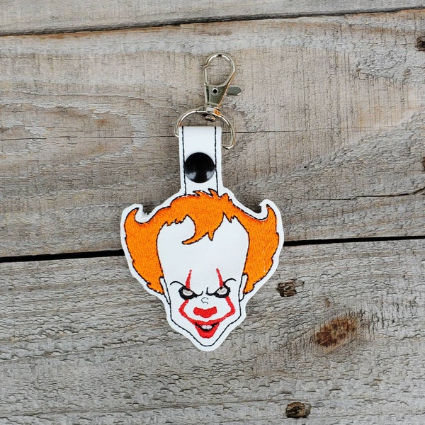 Pennywise Keychain, IT backpack charm, Stephen King zipper pull