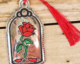 Glass rose bookmark, beauty rose, rose mirror