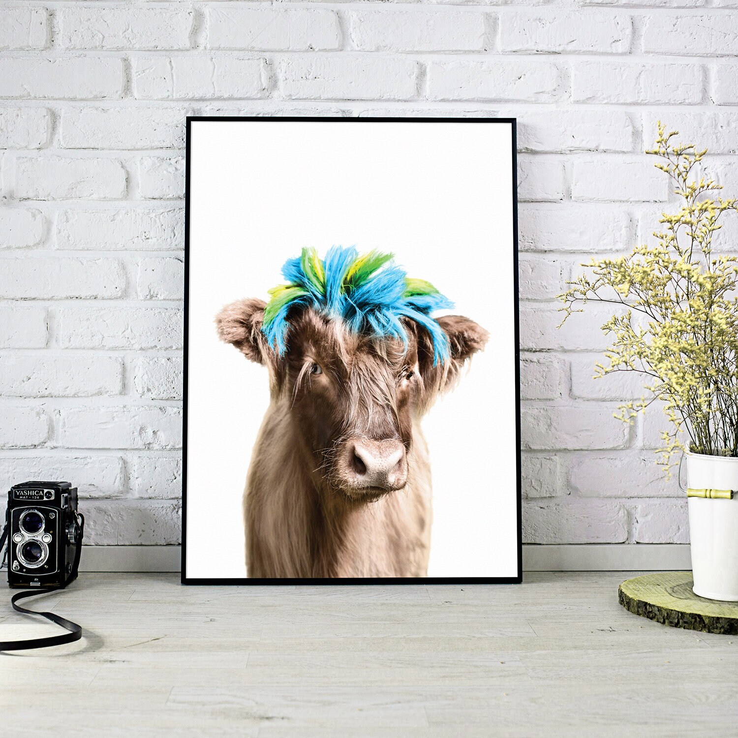 Cow Print Fashion Wall Art Modern Home Decor Cow Poster Boho Etsy