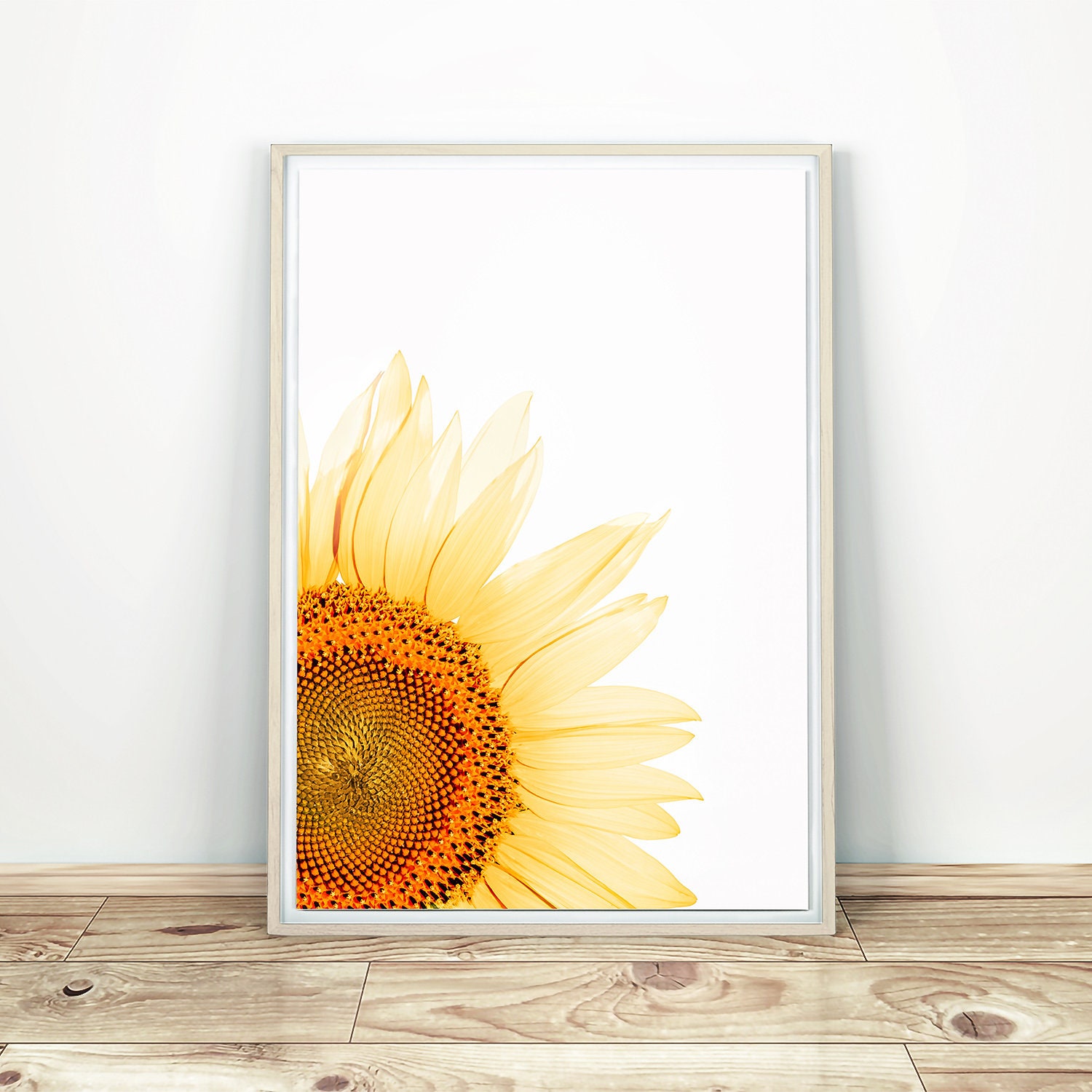 Sunflower Print Flower Poster Yellow Wall Art Sunflower Decor | Etsy