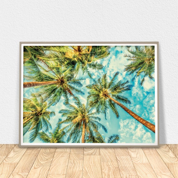 Palm Trees Wall Art Tropical Decor Palm Printable Art Etsy