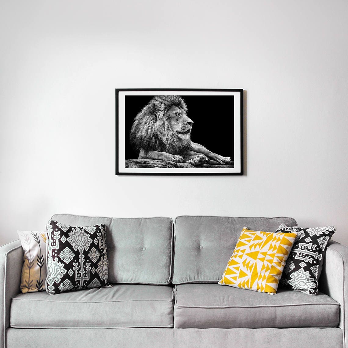 Lion Wall Art Black And White Art Lion Photo Print Lion | Etsy