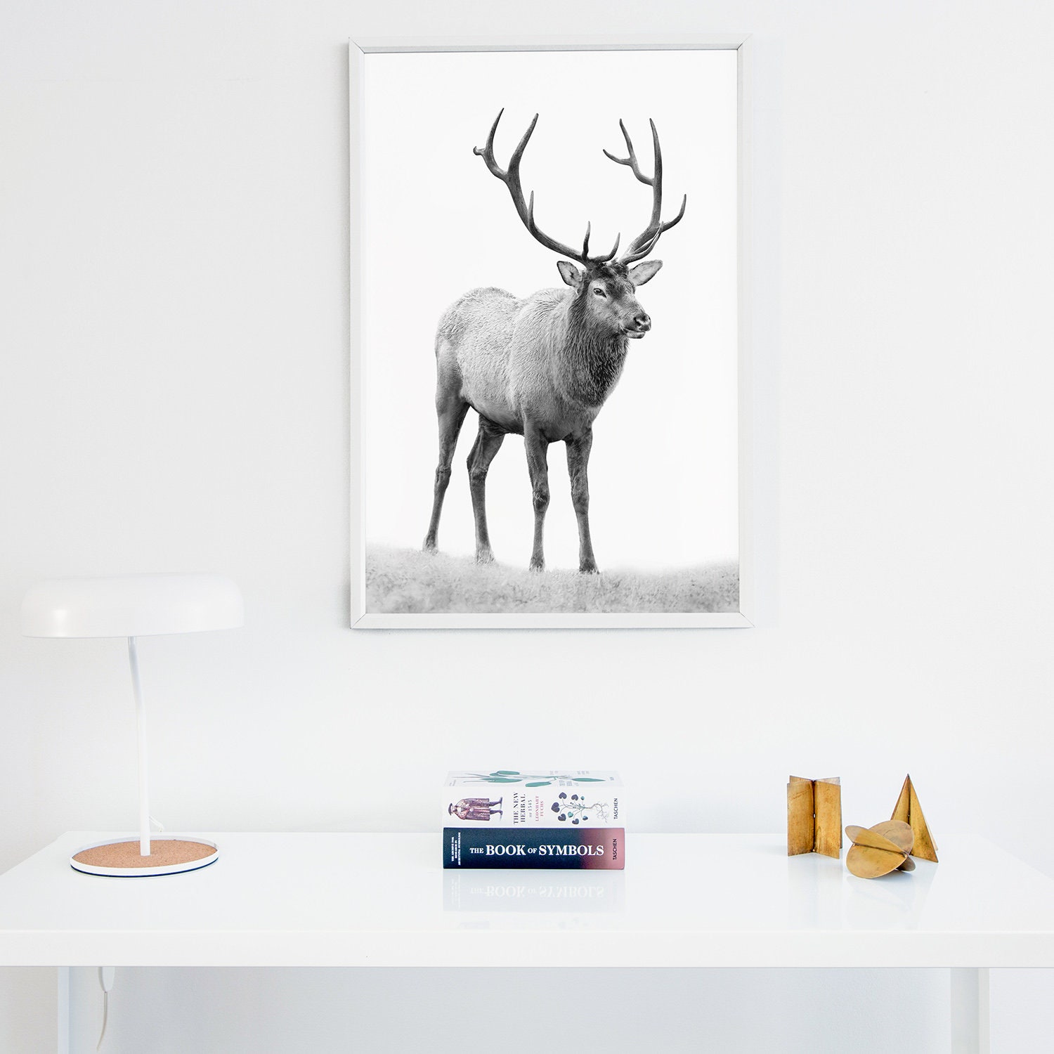 Deer Print Black And White Elk Printable Stag Wall Art Deer | Etsy