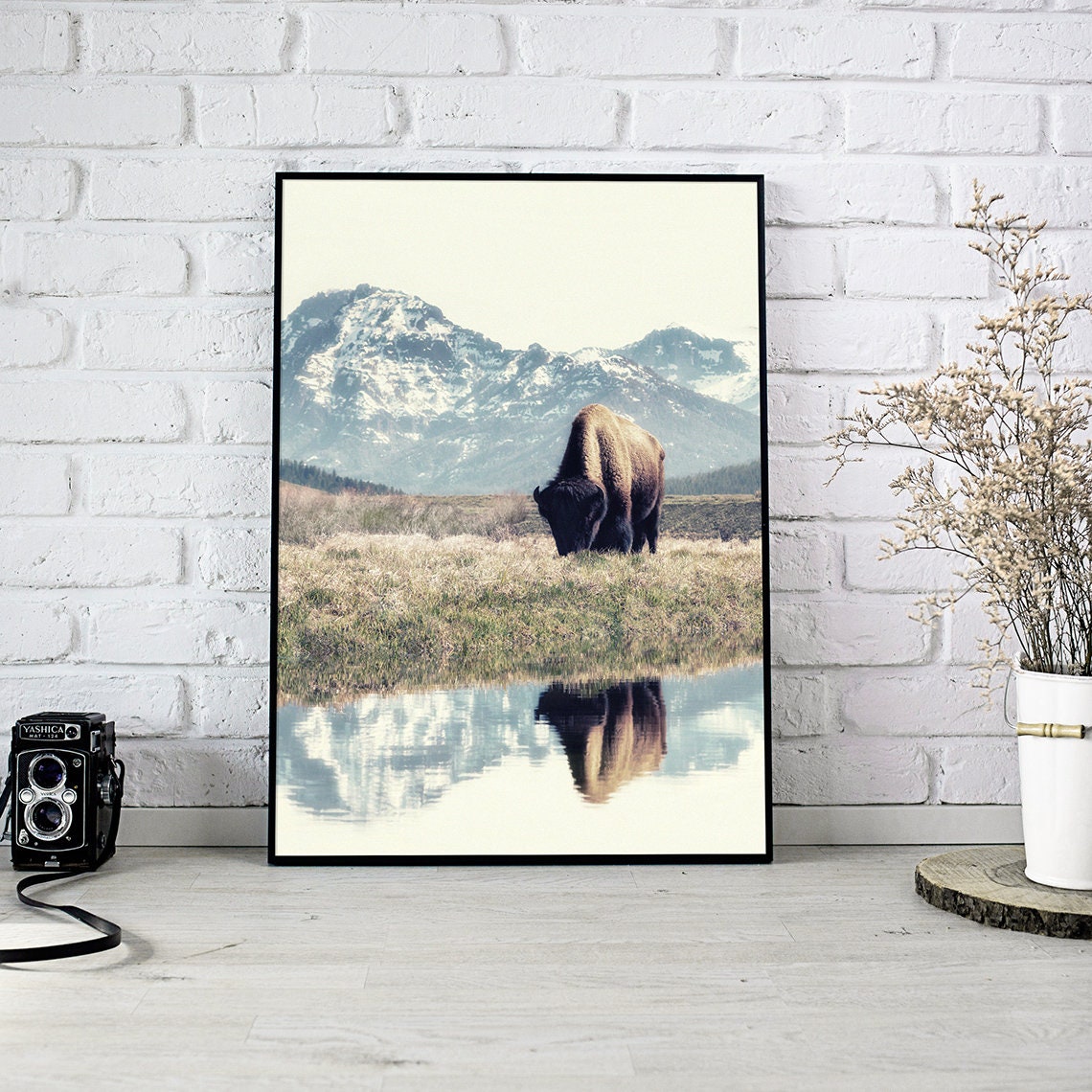 American Buffalo Print Wall Decor Bison Decor Large Wall | Etsy