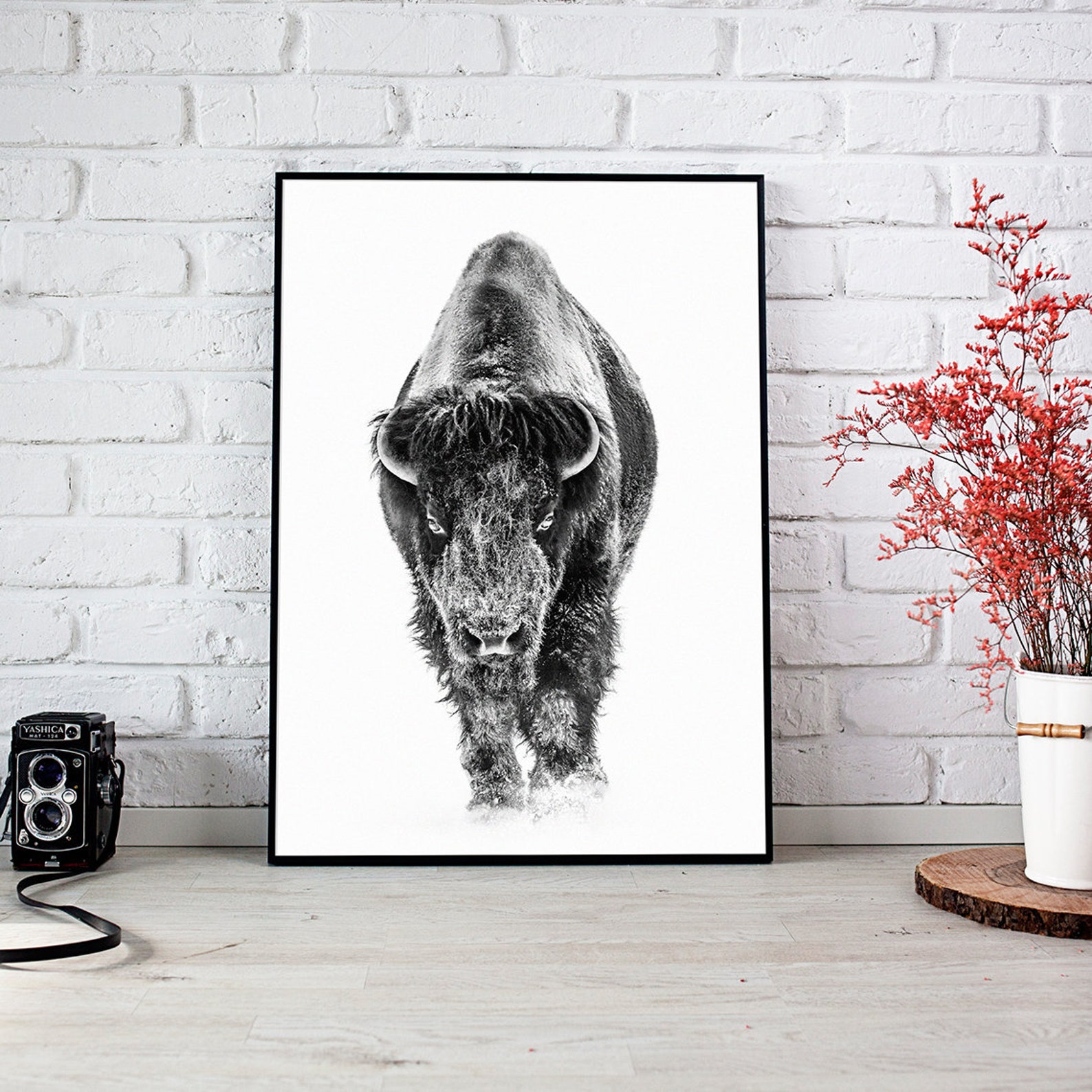 Bison In Snow Buffalo Print Bison Poster Printable Wall | Etsy