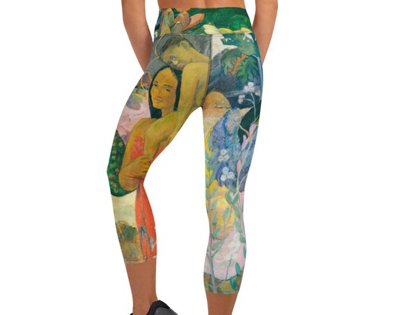 Paul Gauguin French Polynesian Inspired Leggings- All Over Print- Yoga Pants- Workout Capris