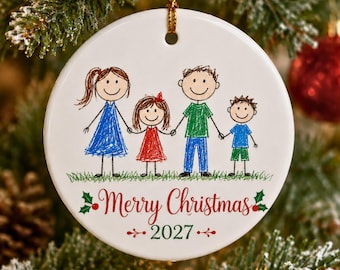 Enfeite de cerâmica personalizado com desenho infantil: presente personalizado para crianças, impressão frente e verso, lembrança especial.