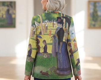Blazer unisexe en coton Georges Seurat « A Sunday Afternoon », chef-d'œuvre postimpressionniste