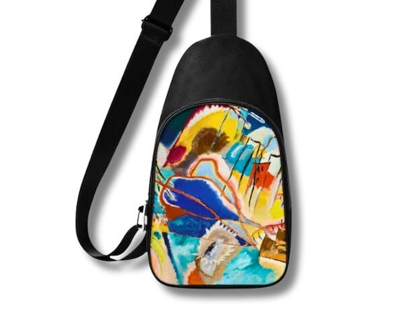 Kandinsky Painting Crossbody Bag: Artistic Travel Sling Bag