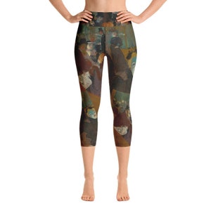 Henri de Toulouse-Lautrec Inspired Leggings- At the Moulin Rouge-All Over Print Yoga Leggings- Yoga Pants- Workout Capris-Tribute to Masters