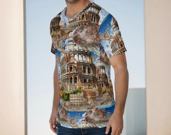 Italy Landmark T-Shirt: Rome, Venice, Milan All Over Print