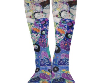 Gustav Klimt Socks, The Virgin Painting, All Over Print Unisex High Socks Featuring Painting, Print Art Fun Stockings