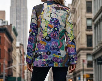 Blazer «La Virgen» de Gustav Klimt: Chaqueta artística unisex de algodón