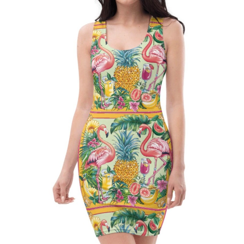 Tropical Print Dress - Etsy