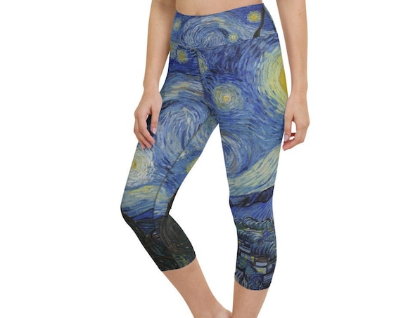 Starry Night Leggings: Van Gogh Art Print Yoga Capris
