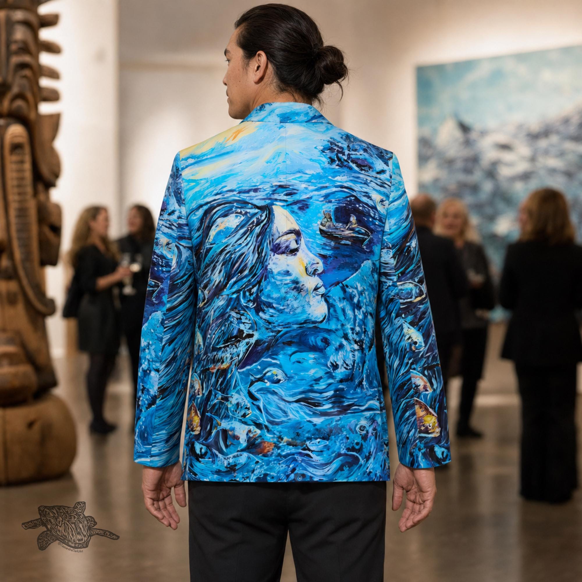 Sedna Inuit Mythology Blazer: Unisex Cotton Artsy Print Jacket