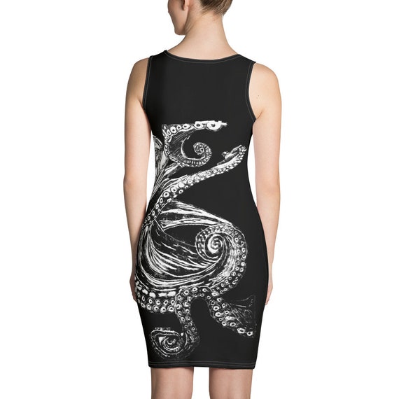 Buy Octopus Woodblock Print Design Sublimation Cut & Sew Dress All Over  Print Dress Artistic Dress Wearable Art Online in India 