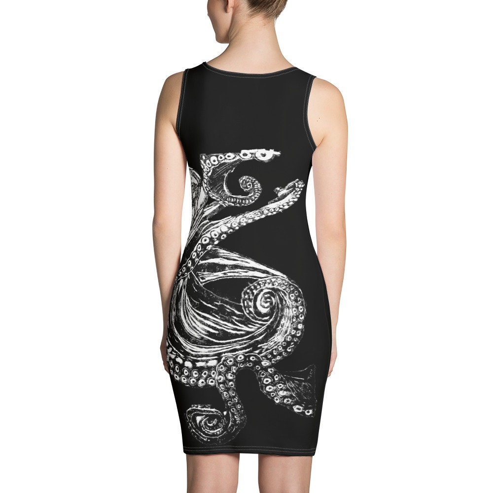 Octopus Woodblock Print Design Sublimation Cut & Sew Dress - Etsy