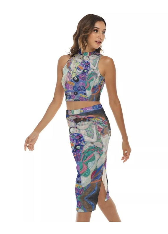 Gustav Klimt Art Outfit: The Virgin Painting Skirt Set