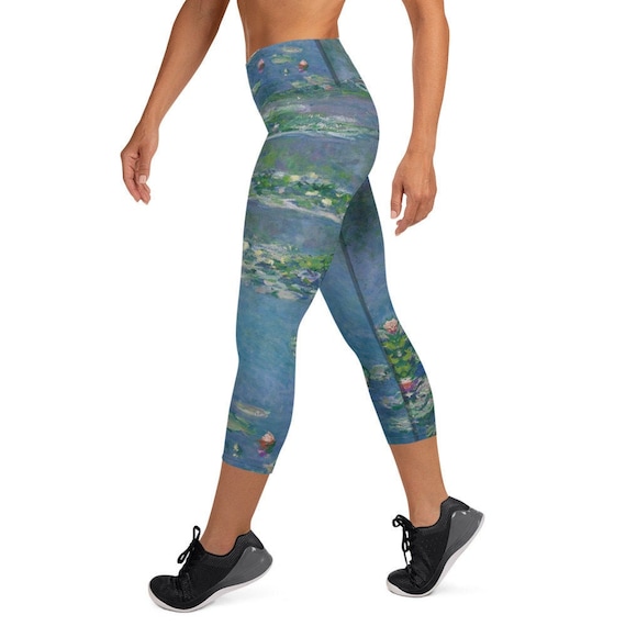 Claude Monet Inspired Leggings Water Lilies All Over Print Yoga