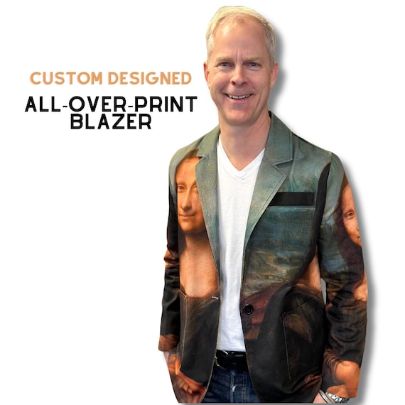 Custom All-Over-Print 100% Cotton Blazer: Personalized Artsy Jacket
