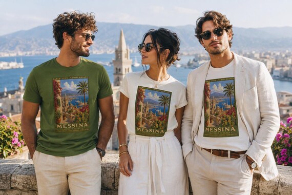 Messina Sicily Shirt | Vintage Travel Poster Tee | Italy Vacation T-Shirt | Mediterranean Cruise Gift | Sicily Travel Apparel