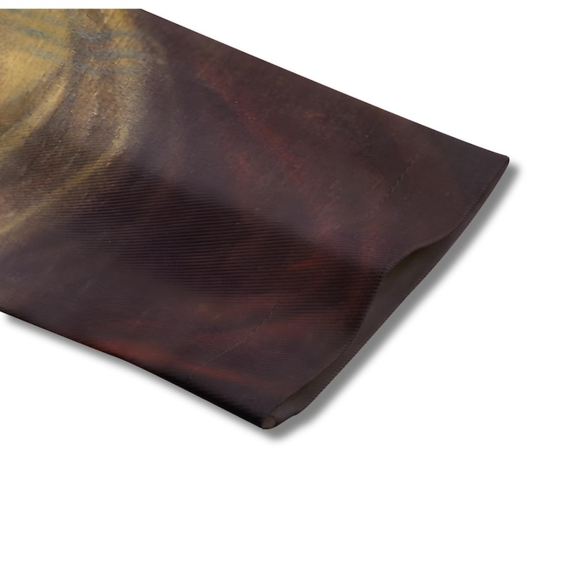 May include: A rectangular wooden tray featuring a deep, dark brown finish with a smooth, polished surface. The wood grain is visible, transitioning into a lighter, golden-brown tone at one end, showcasing a natural, organic texture throughout.