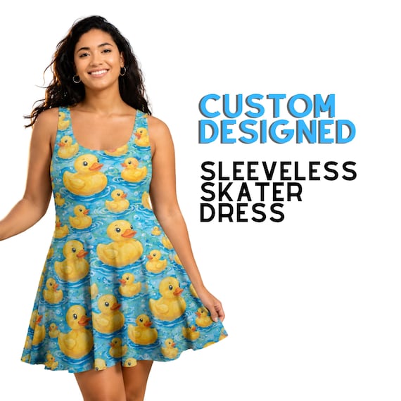 Custom All Over Print Skater Dress, Personalized Photo Dress, Custom Artwork Dress, Festival Dress, Wearable Art, Gift for Her