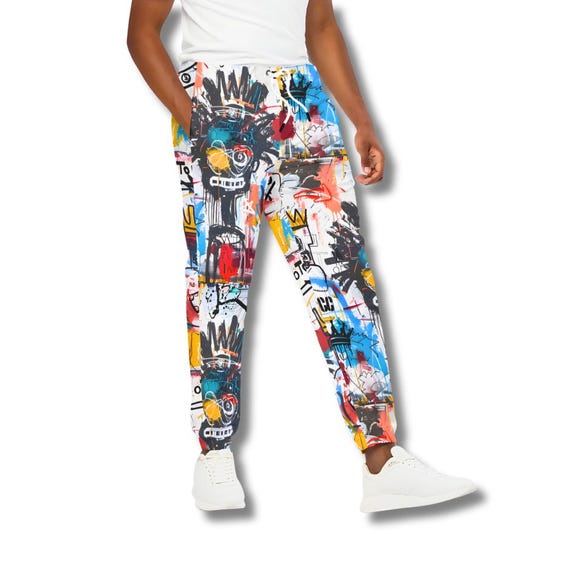 Graffiti Art Cotton Pants: Unisex Urban Design