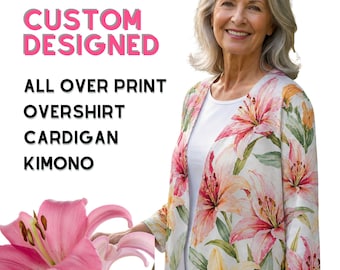 Aangepaste fotovest, gepersonaliseerde all-over print artistieke wrap, custom art kimono, herdenkingscadeau, huisdierportret, oversized vloeiende cover-up