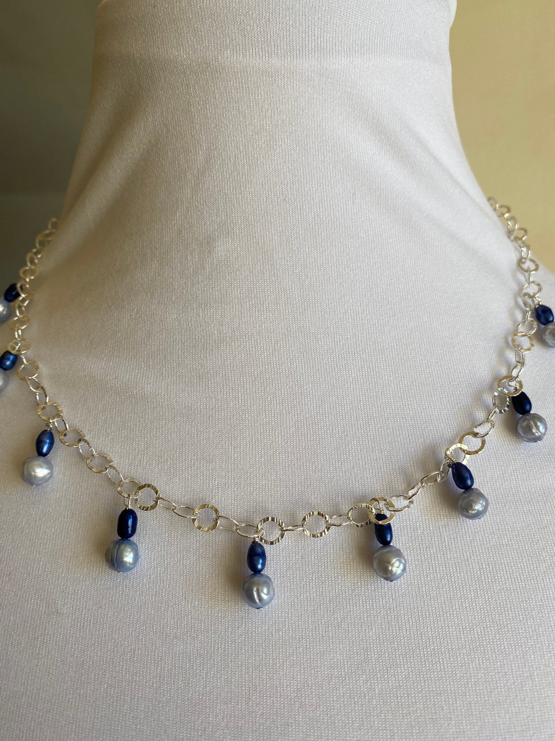 Handmade Iolite & Blue Fresh Water Pearl Necklace main image 0