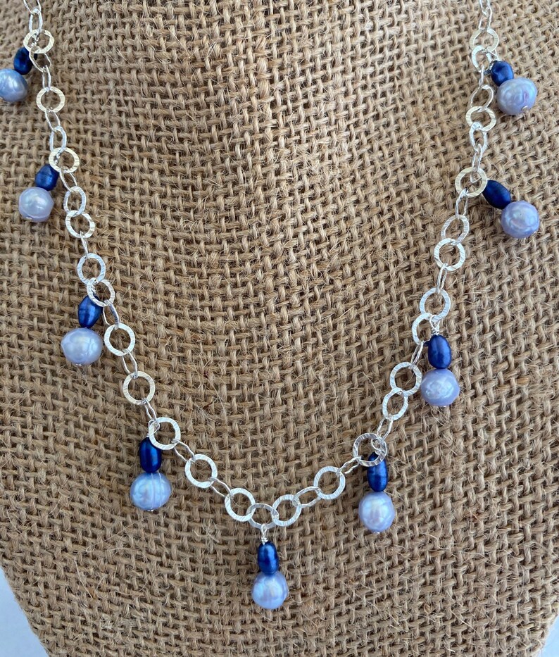 Handmade Iolite & Blue Fresh Water Pearl Necklace main image 1