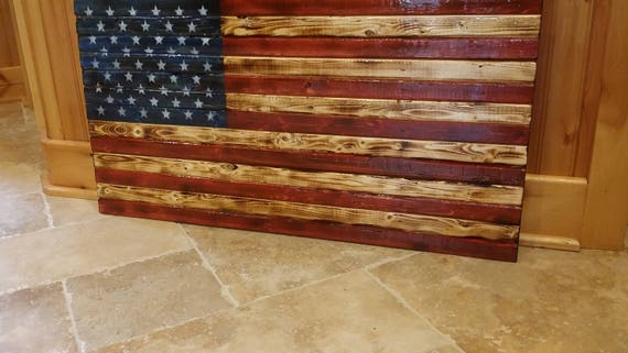 Wooden Rustic American Flag Distressed Pallet Antique Wall Art Etsy