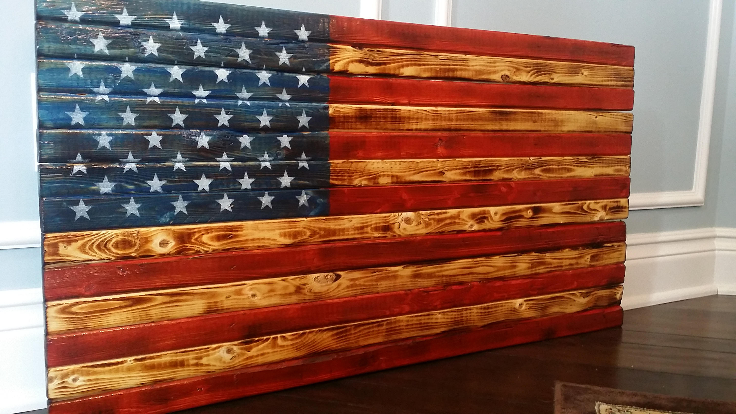 Wooden Rustic American Flag Distressed Pallet Antique Wall Art Etsy