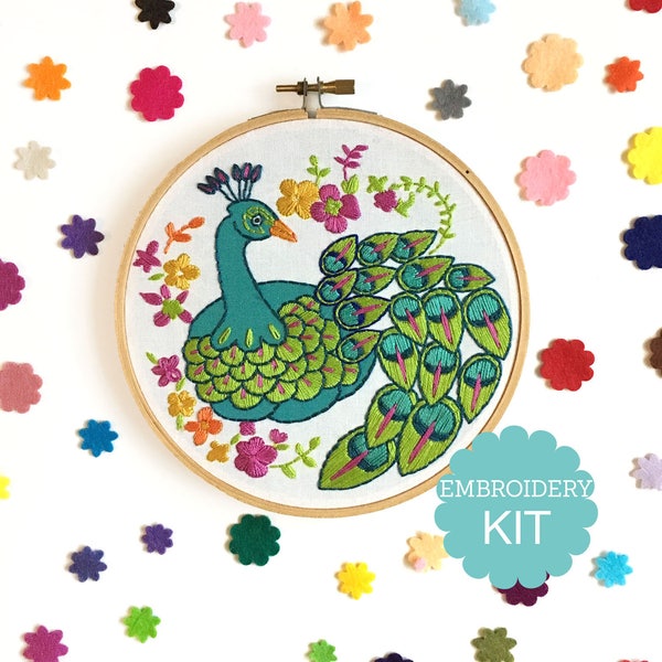 Peacock Embroidery Kit