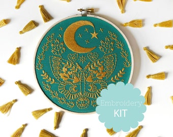 Lunar Moth Embroidery Kit