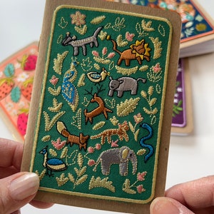 Wildlife Embroidery Pocket Notebook image 1